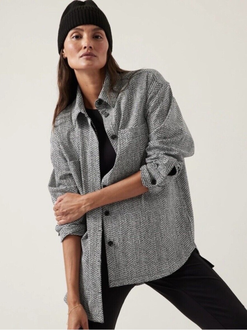 Athleta Textured Shirt Jacket